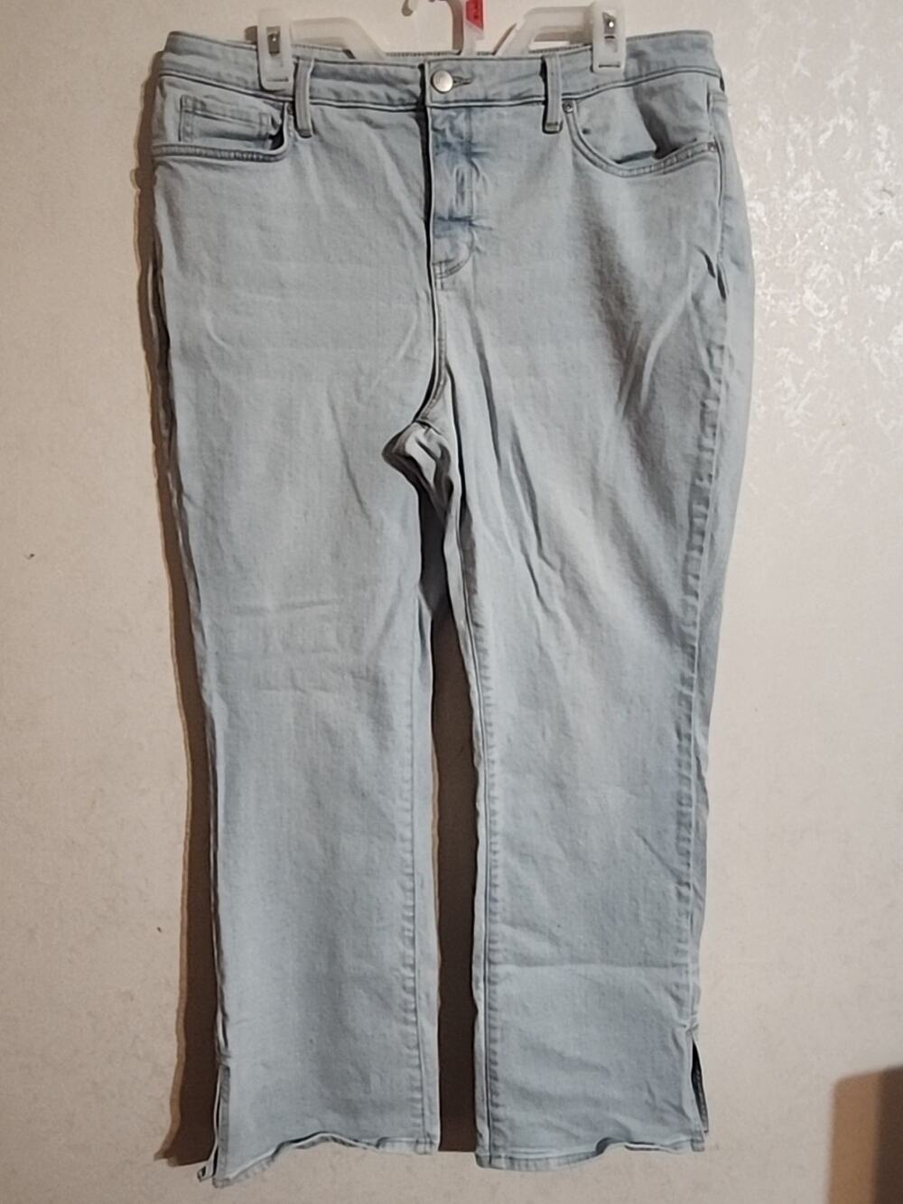 NYDJ Barbara Fit is Everything Light Washed Jean Stretch sz 16 Slit Bootcut